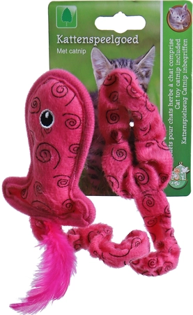 Boon kattenspeelgoed bungy vis met verenstaart 30cm - afbeelding 4