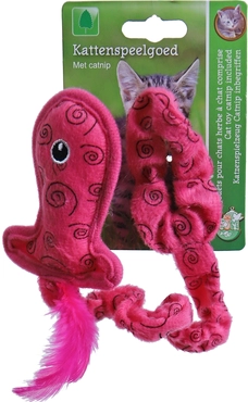 Boon kattenspeelgoed bungy vis met verenstaart 30cm - afbeelding 4