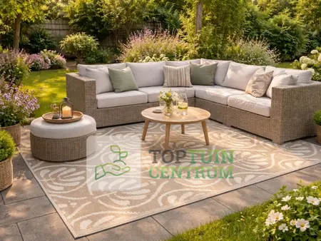 Buitenkleed 180x270cm creme/bruin