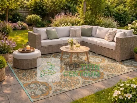 Buitenkleed 180x270cm groen/bruin/oranje