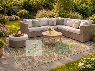 Buitenkleed 180x270cm groen/bruin/oranje