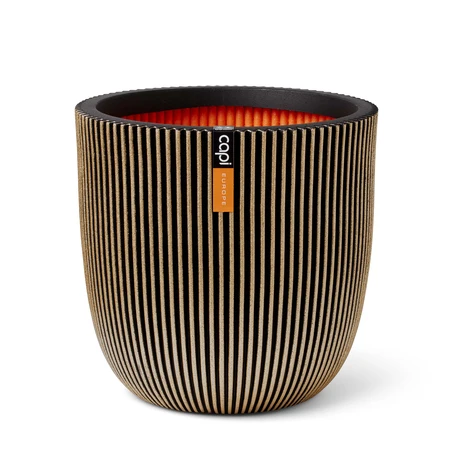 Capi pot bol groove nl 43x41cm - zwart/goud - afbeelding 1