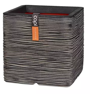 Capi Pot Vierkant Rib NL 30x30 cm - Antraciet