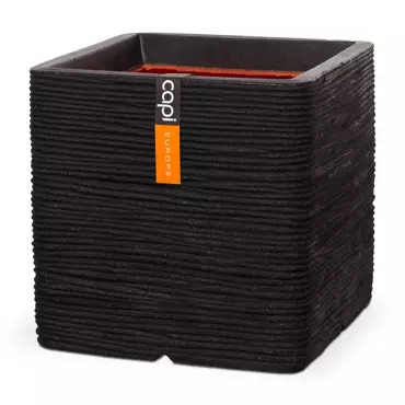 Capi pot Vierkant Rib NL 50x50 cm - Zwart