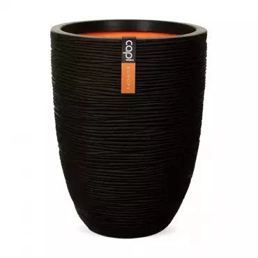 Capi Vaas Elegant laag Rib NL 36x47 - zwart