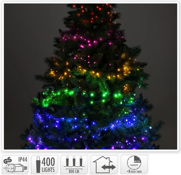 Cluster kerstverlichting | 400 LED | 8 meter | Multi - afbeelding 1