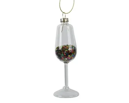 Decoris glas champagne transparant met glitter