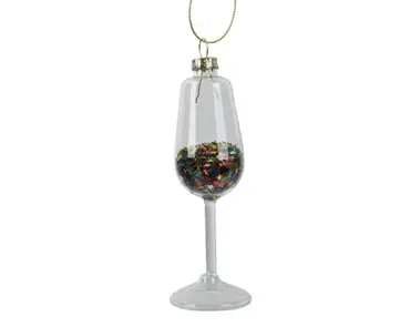Decoris glas champagne transparant met glitter