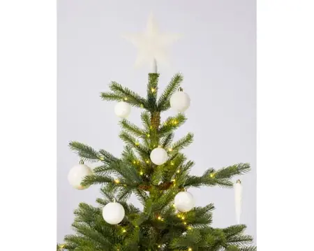 Decoris kerstbal plastic mix+piek 33st wolwit - afbeelding 3