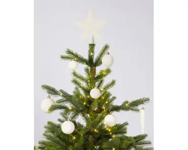 Decoris kerstbal plastic mix+piek 33st wolwit - afbeelding 3