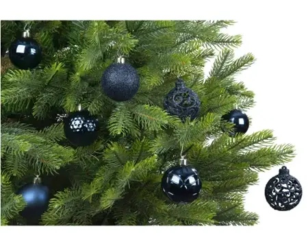 Decoris kerstbal set plastic | 37 stuks | 6 centimeter | nachtblauw - afbeelding 4