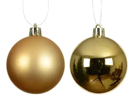 Decoris kerstbal set plastic | 4 stuks | 10 centimeter | goud - afbeelding 2