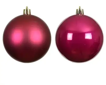 Decoris kerstbal set plastic | 6 stuks | 8 centimeter | roze - afbeelding 2