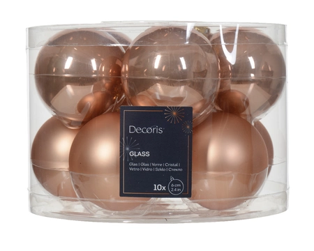 Decoris kerstballen set glas | 10 stuks | 6 centimeter | roze