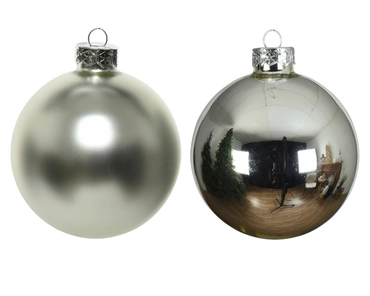 Decoris kerstballen set glas | 10 stuks | 6 centimeter | zilver - afbeelding 2