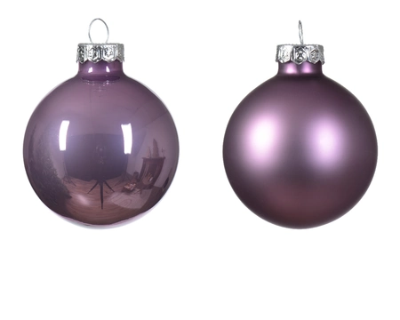 Decoris kerstballen set glas | 12 stuks | 5 centimeter | lila - afbeelding 2