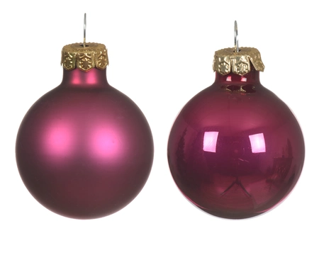 Decoris kerstballen set glas | 16 stuks | 3.5 centimeter | granaatappel - afbeelding 2