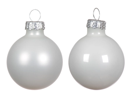 Decoris kerstballen set glas | 16 stuks | 3.5 centimeter | winterwit - afbeelding 2