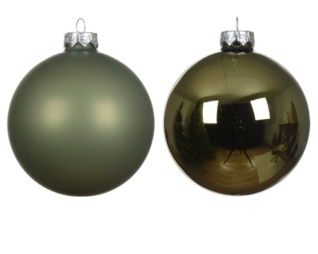 Decoris kerstballen set glas | 24 stuks | 2.5 centimeter | rosemarijn - afbeelding 2