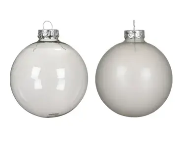 Decoris kerstballen set glas | 3 stuks | 10 centimeter | zilver - afbeelding 2