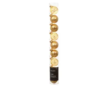 Decoris kerstballen set glas 3cm 9st licht goud