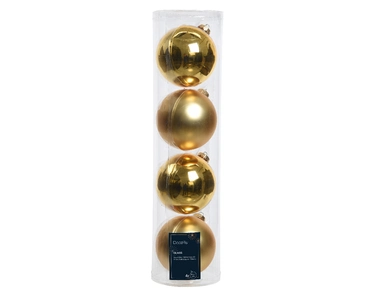 Decoris kerstballen set glas | 4 stuks | 10 centimeter | licht goud - afbeelding 1