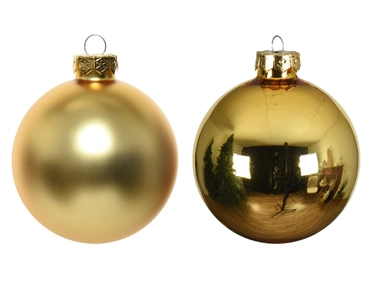 Decoris kerstballen set glas | 6 stuks | 8 centimeter | licht goud - afbeelding 2