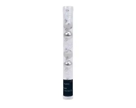 Decoris kerstballen set glas | 9 stuks | 3 centimeter | zilver - afbeelding 1