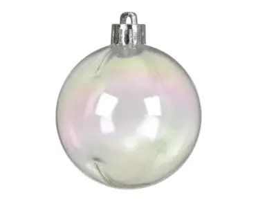 Decoris kerstballen set plastic 10cm 4st transparant/iris - afbeelding 2