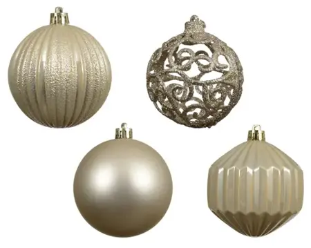 Decoris kerstballen set plastic 8cm 16st parel - afbeelding 2