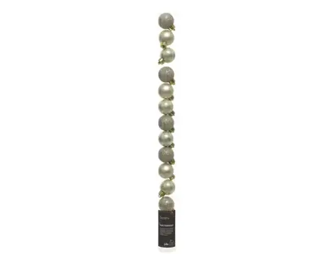 Decoris kerstbalmix plastic | 14 stuks | 3 centimeter | parel - afbeelding 1