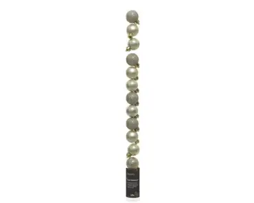 Decoris kerstbalmix plastic | 14 stuks | 3 centimeter | parel - afbeelding 1