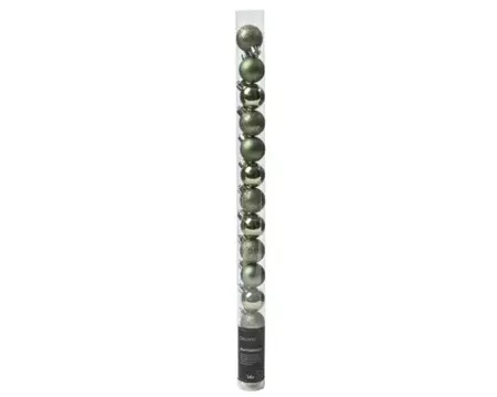 Decoris kerstbalmix plastic | 14 stuks | 3 centimeter | rosemarijn - afbeelding 1