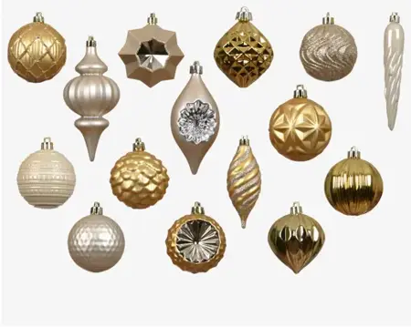 Decoris kerstbalmix plastic 32st lichtgoud - afbeelding 2