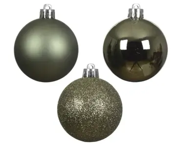 Decoris kerstbalmix plastic 3cm 14st rosemarijn - afbeelding 2