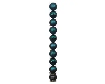 Decoris kerstbalmix plastic 6cm 10st emerald - afbeelding 1