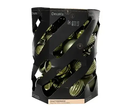 Decoris kerstbalmix plastic d20cm 40st rosemarijn