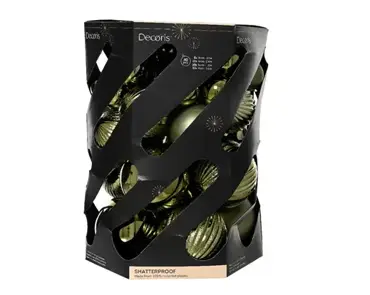 Decoris kerstbalmix plastic d20cm 40st rosemarijn