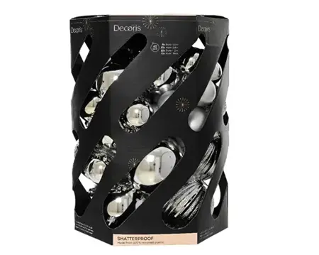 Decoris kerstbalmix plastic d20cm 40st zilver