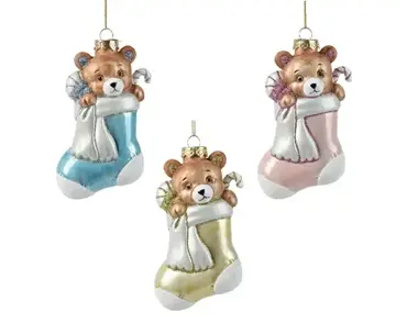 Decoris kersthanger glas beer in sok - assortiment