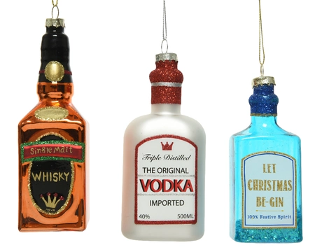 Kerstbal glas fles set3 l3b5h11cm