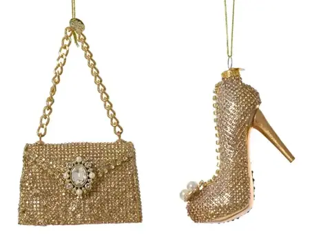 Decoris kersthanger glas handtas goud - assortiment