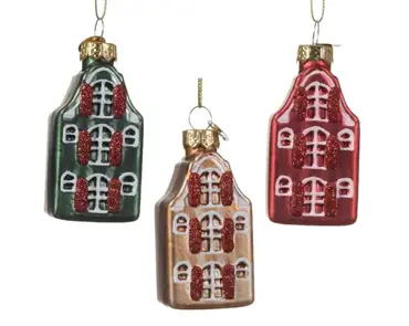 Decoris kersthanger glas huisjes - assortiment