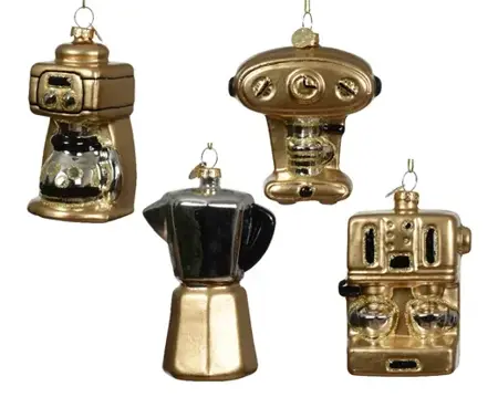 Decoris kersthanger glas koffie - assortiment