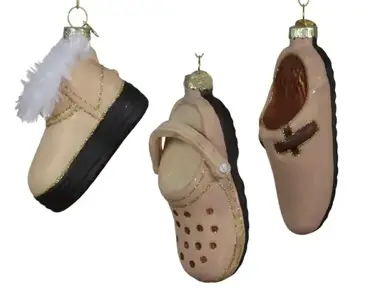 Decoris kersthanger glas schoen - assortiment