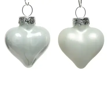 Decoris kersthangers glas hart 12st winterwit