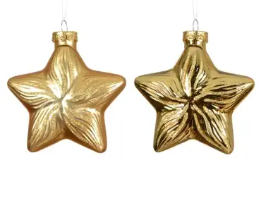 Decoris kersthangers glas ster 2st goud - afbeelding 2
