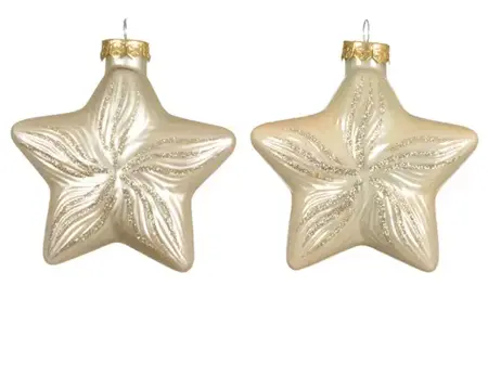 Decoris kersthangers glas ster 2st parel - afbeelding 2