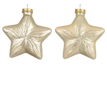 Decoris kersthangers glas ster 2st parel - afbeelding 2