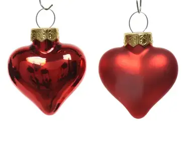 Decoris kersthangers set glas hart | 12 stuks | kerstrood - afbeelding 2